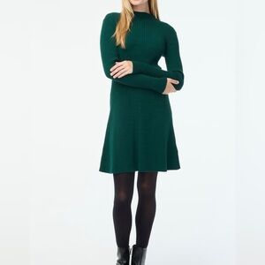 J. Crew Factory Emerald Ribbed Mini Dress